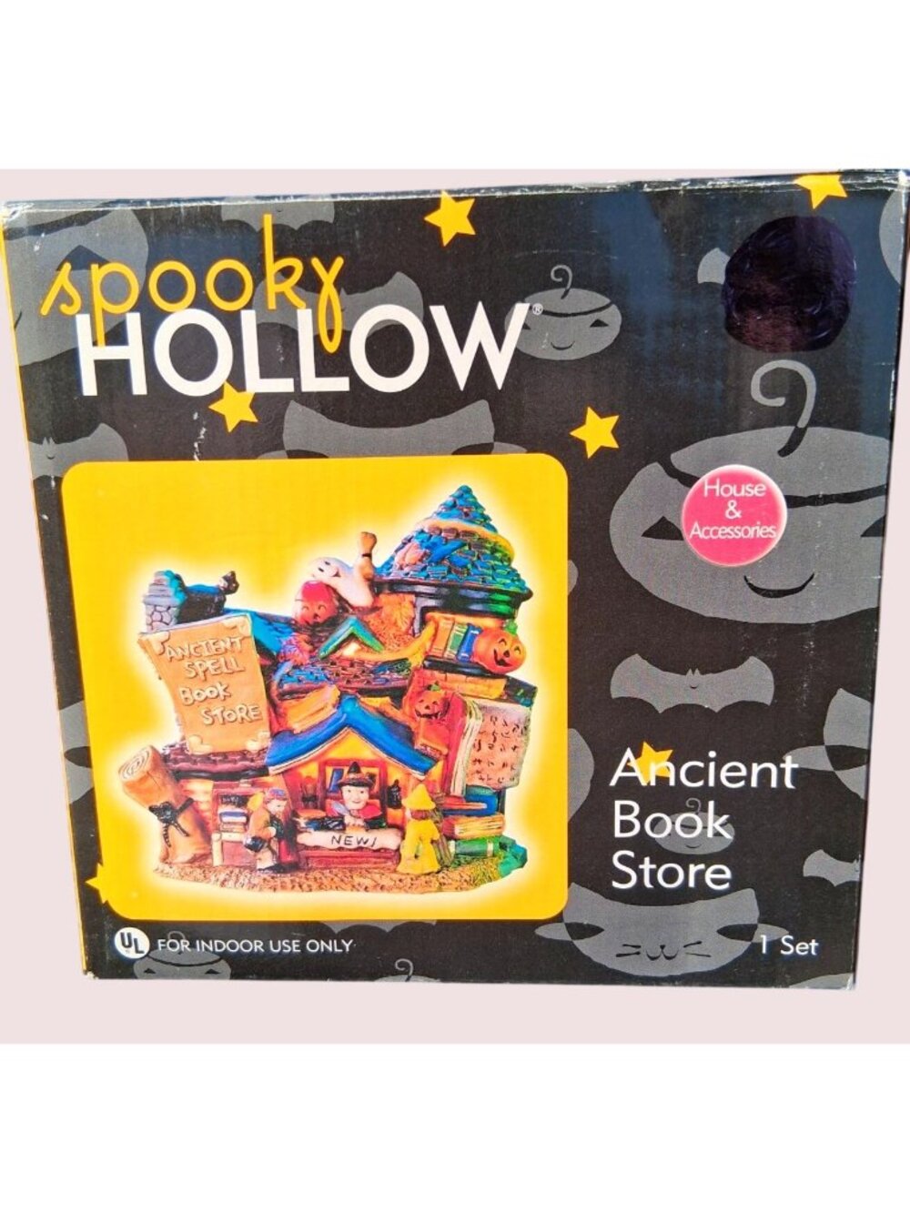 Spooky Hollow Ancient Book Store Hand-Painted Porcelain Lighted House & Accessor